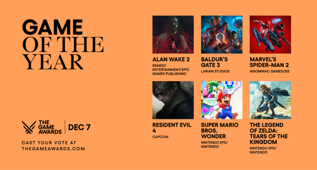 Nomination dei The Game Awards 2023 per il Game of the Year